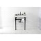 Kingston Brass 30 Carrara Marble Console Sink with Stainless Steel Legs, Marble WhiteMatte Black LMS30MOQ0 - alternate 5